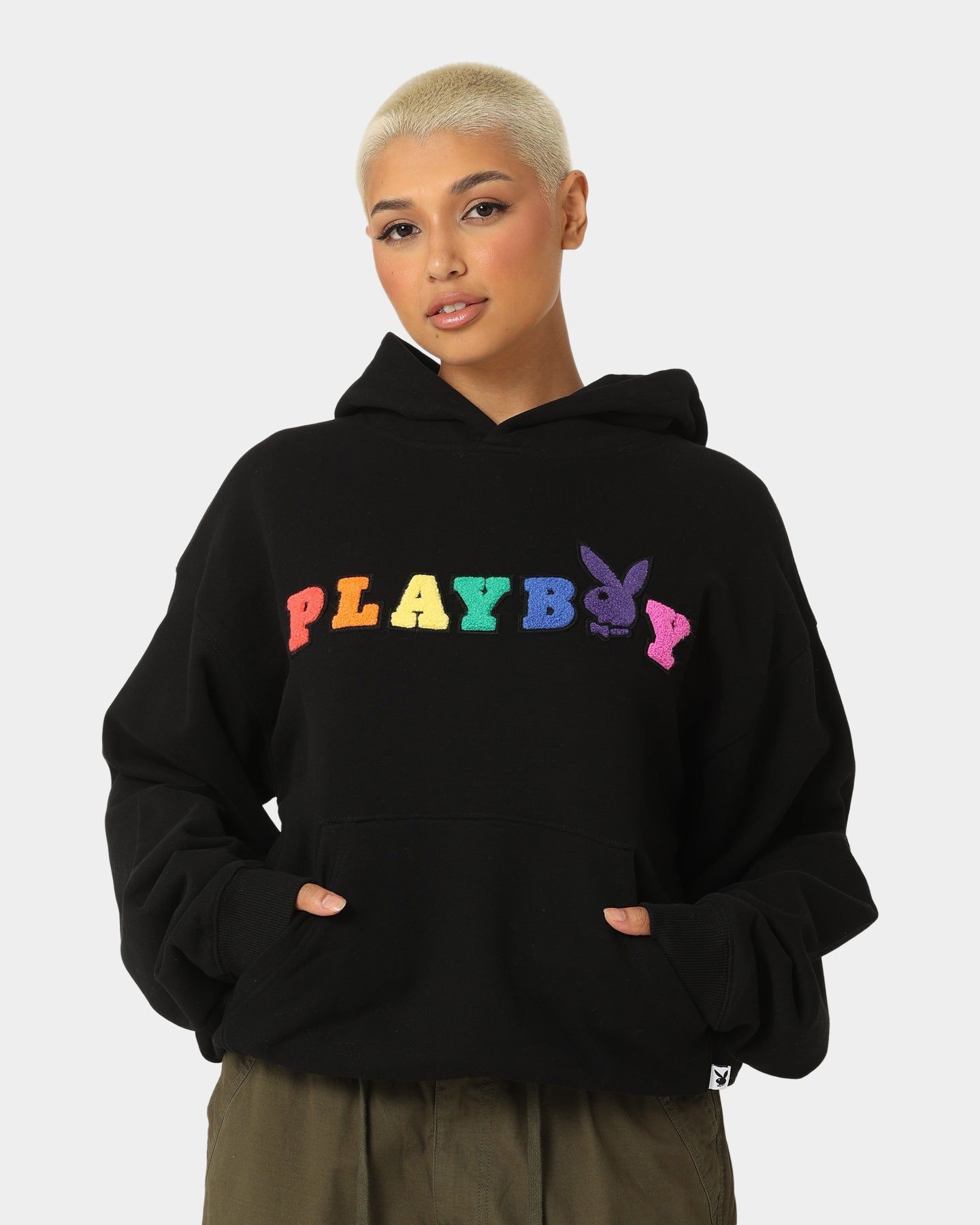 Playboy By CK Chenille Wordmark Hoodie Black sold by Culture Kings