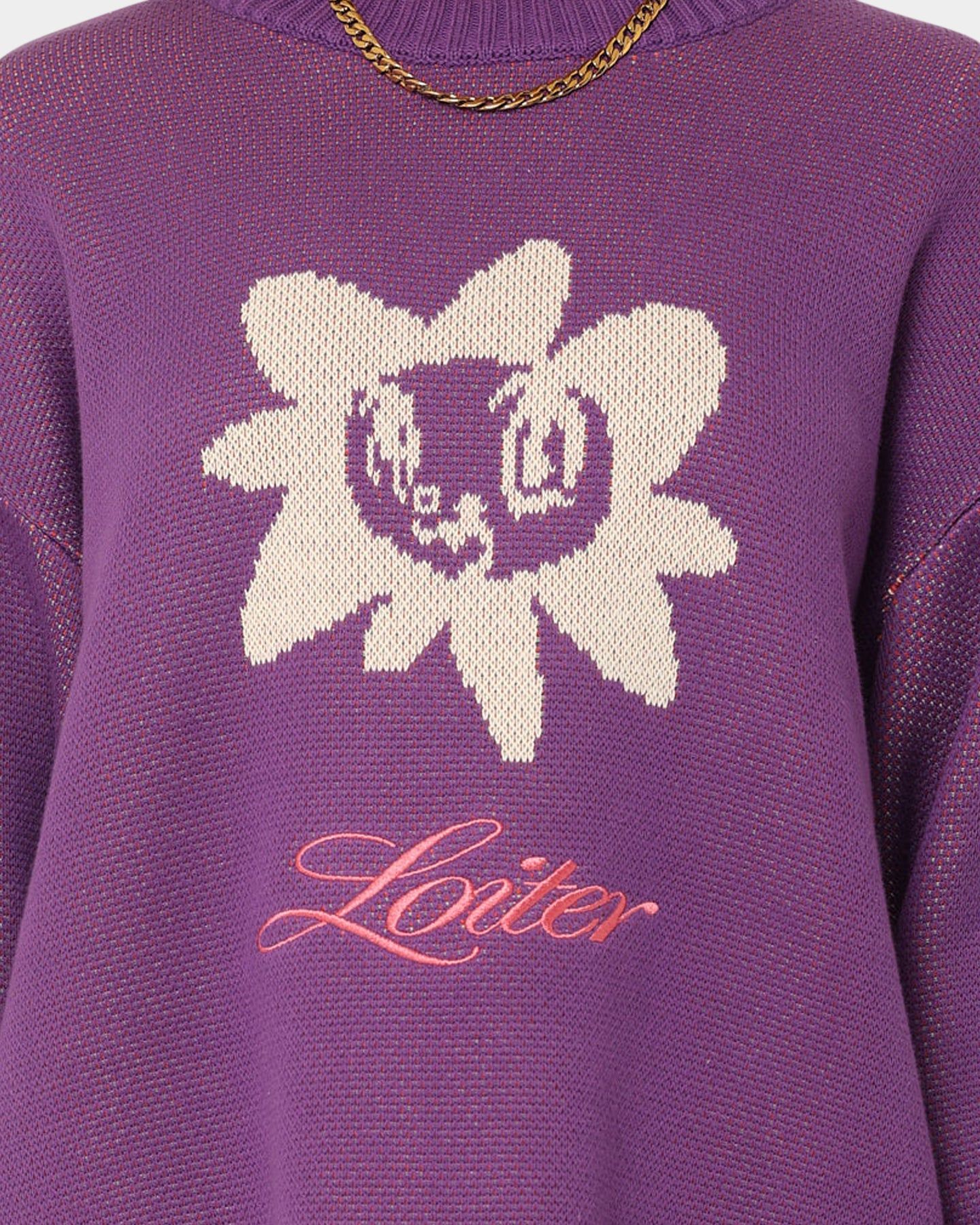 Loiter Flower Boi Knit Sweater Lilac sold by Culture Kings product image thumbnail 4