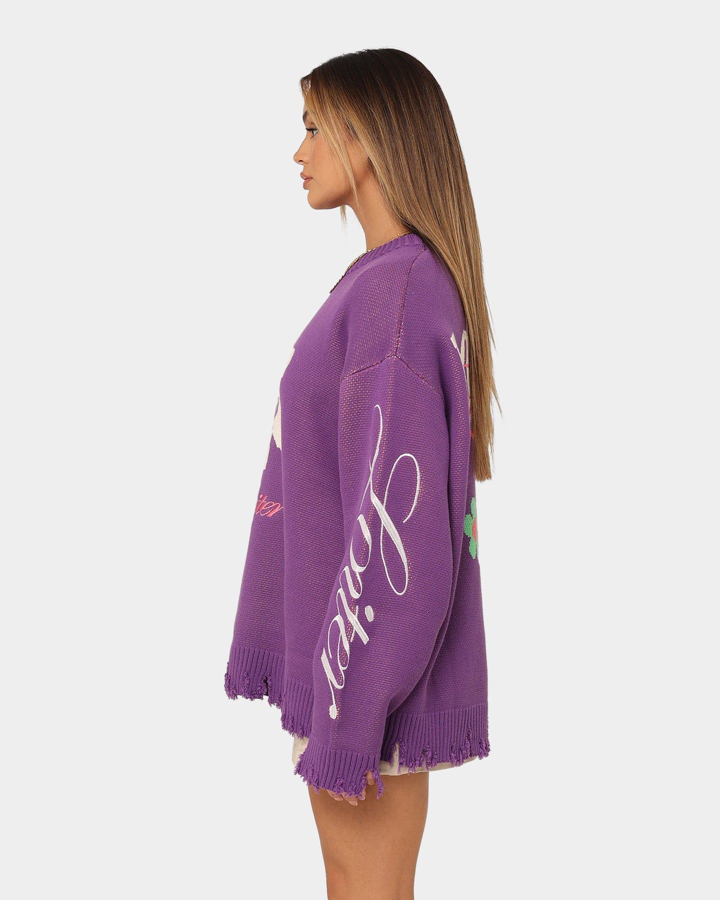 Loiter Flower Boi Knit Sweater Lilac sold by Culture Kings product image thumbnail 7