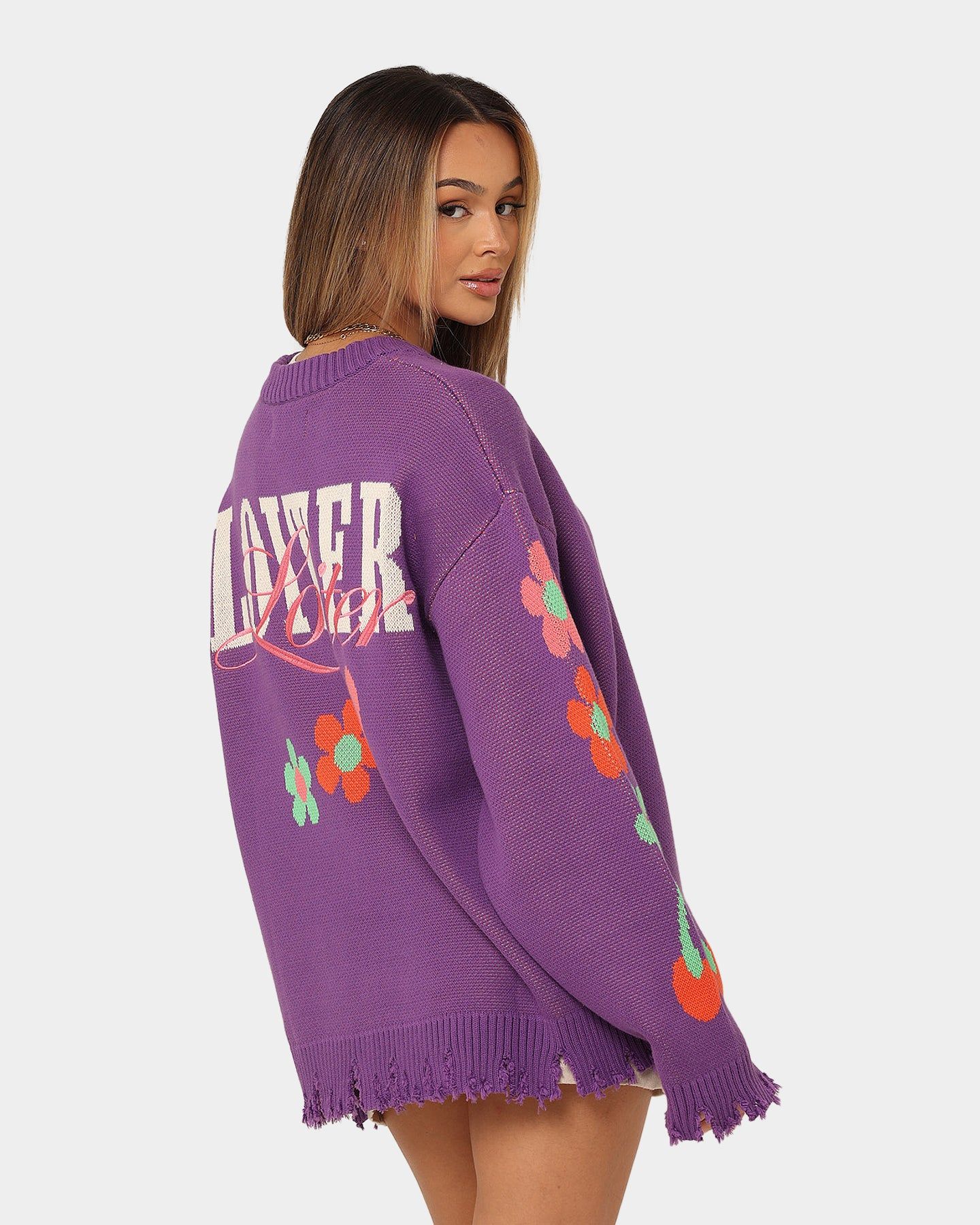 Loiter Flower Boi Knit Sweater Lilac sold by Culture Kings product image thumbnail 2