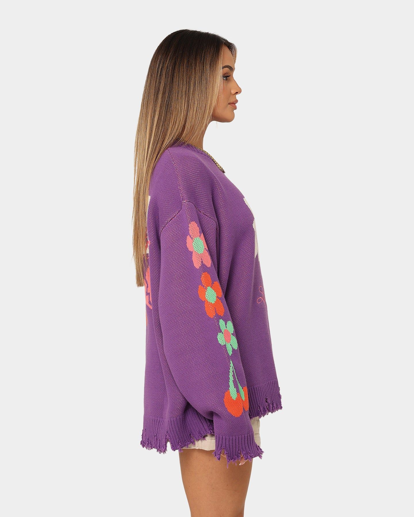 Loiter Flower Boi Knit Sweater Lilac sold by Culture Kings product image thumbnail 6