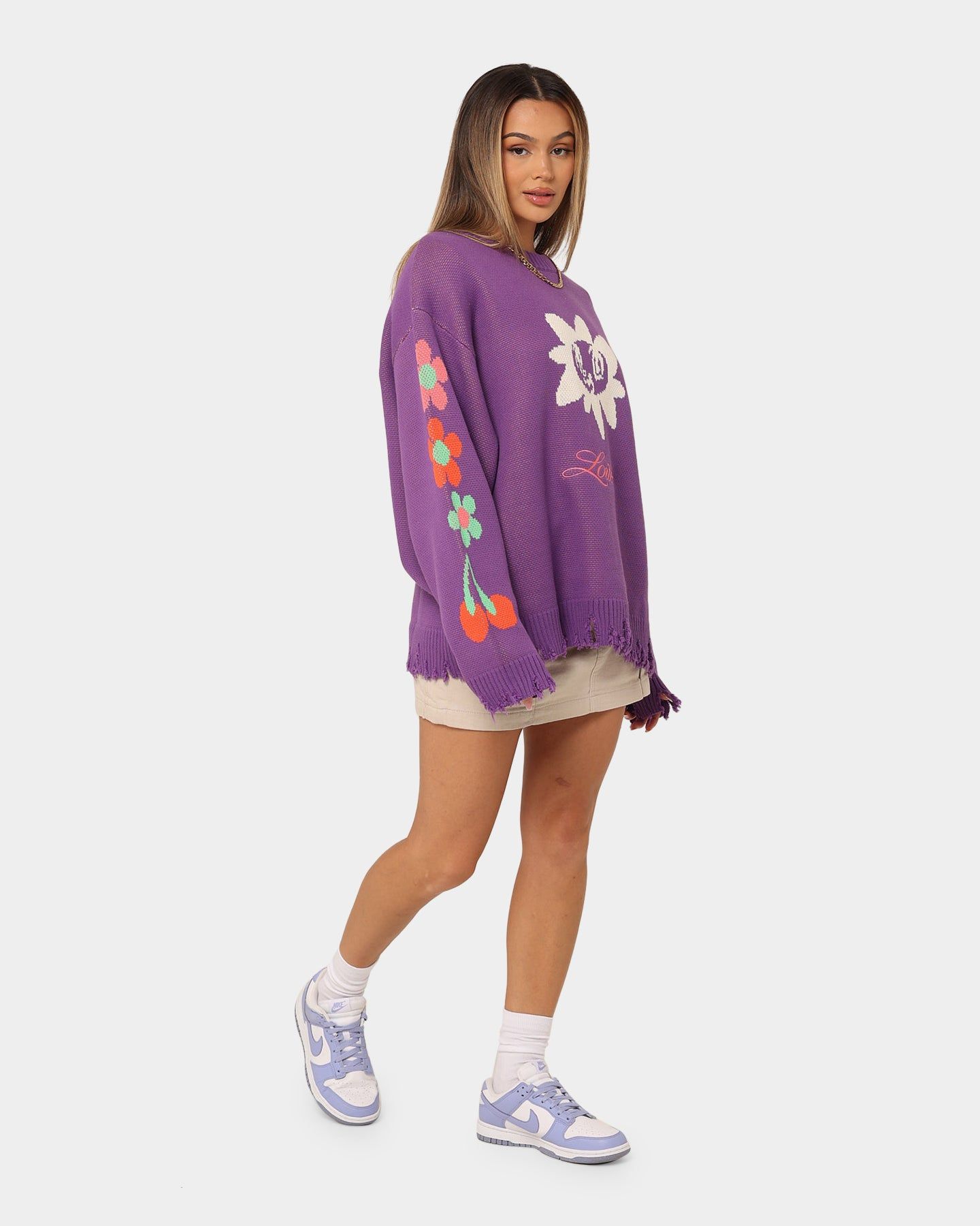 Loiter Flower Boi Knit Sweater Lilac sold by Culture Kings product image thumbnail 3