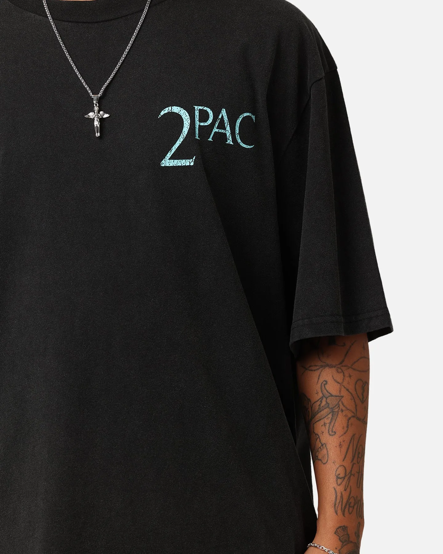 Tupac Blue Smoke T-Shirt Washed Black sold by Culture Kings product image thumbnail 4