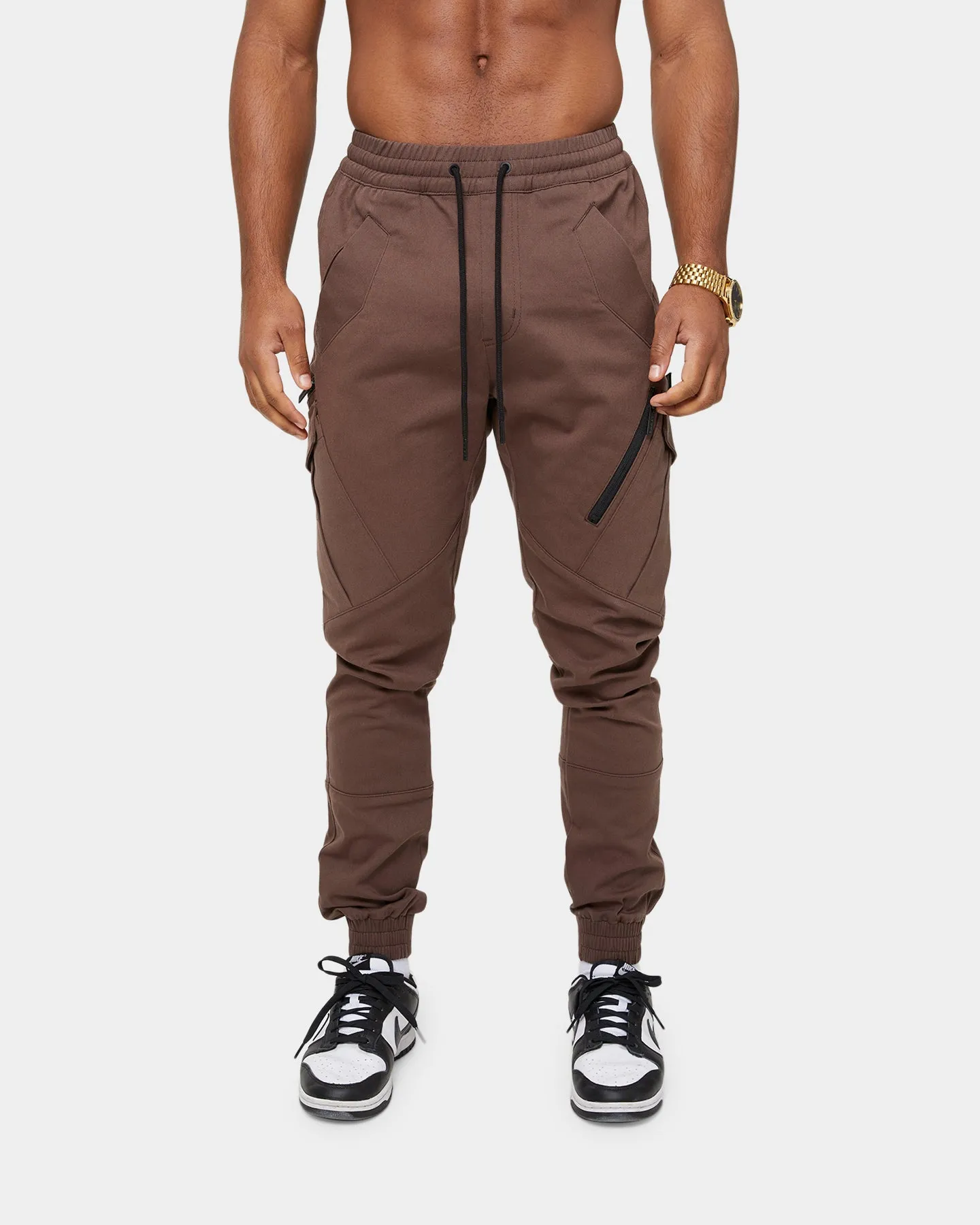 Carré Evolution Cargo Joggers Dark Brown sold by Culture Kings