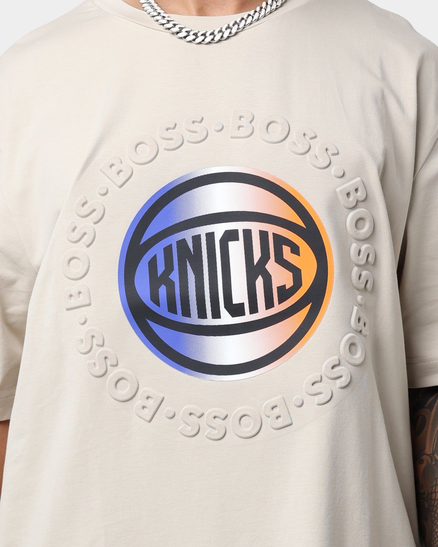 Hugo Boss Hugo Boss X NBA Basic New York Knicks Short Sleeve T-Shirt Light Beige sold by Culture Kings product image thumbnail 3