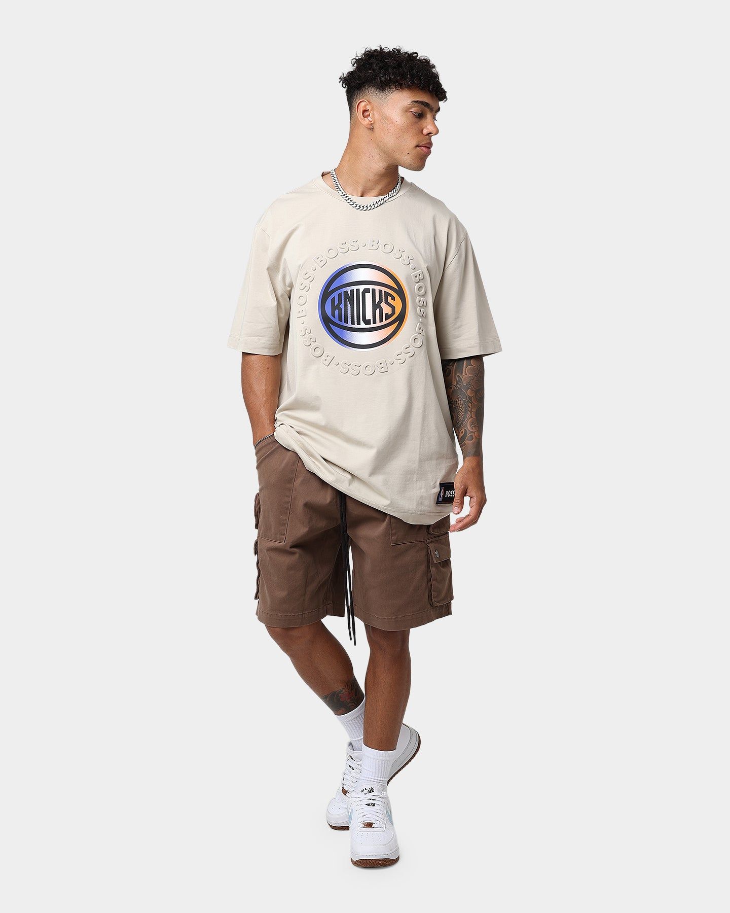 Hugo Boss Hugo Boss X NBA Basic New York Knicks Short Sleeve T-Shirt Light Beige sold by Culture Kings product image thumbnail 2