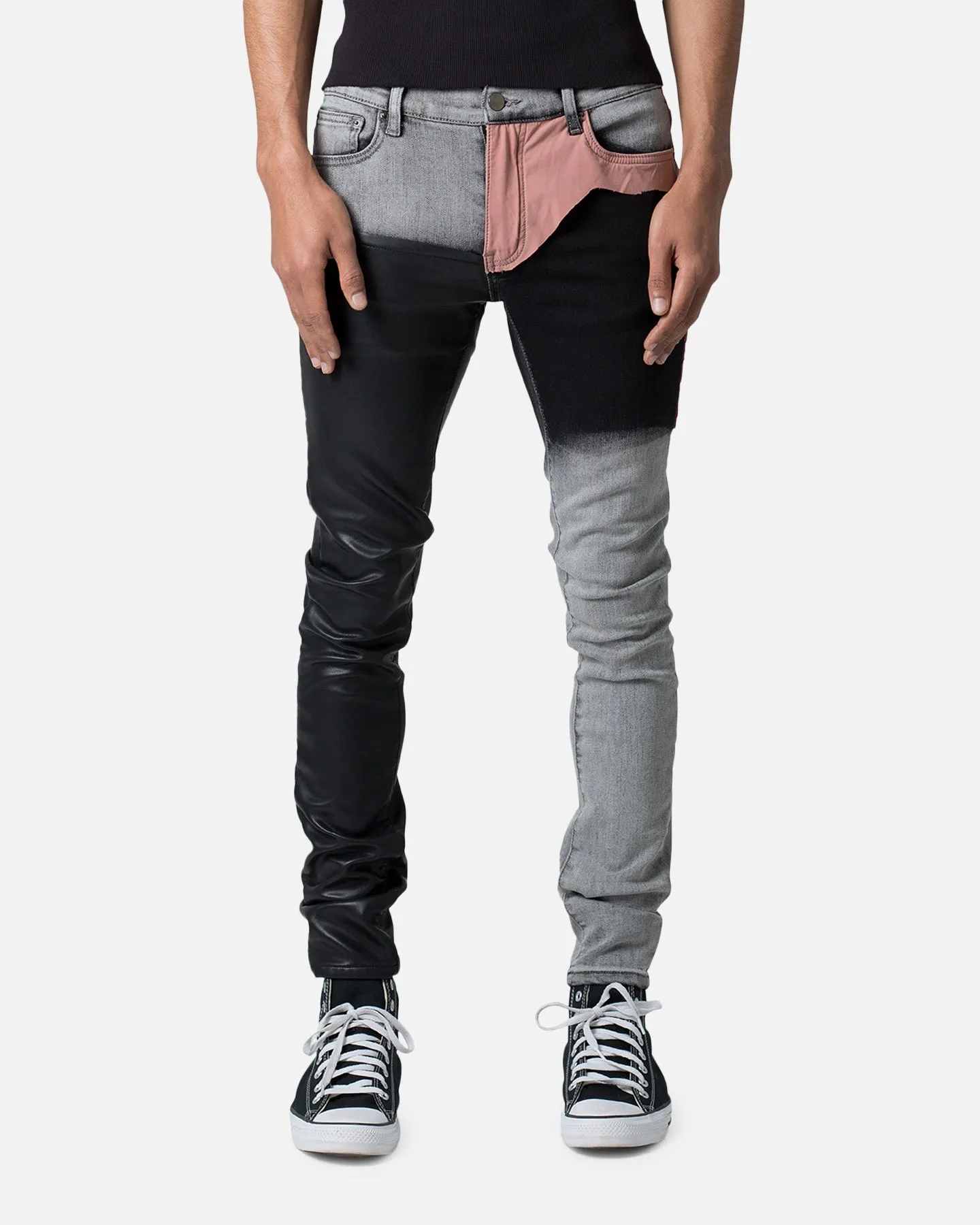 MNML X596 Patched Skinny Denim Jeans Multi sold by Culture Kings