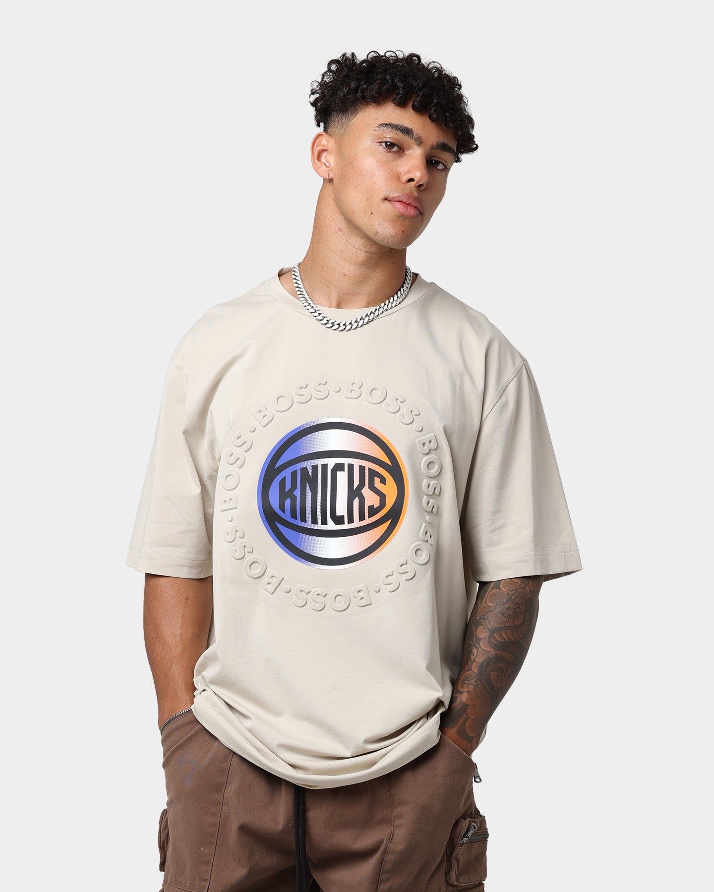 Hugo Boss Hugo Boss X NBA Basic New York Knicks Short Sleeve T-Shirt Light Beige sold by Culture Kings