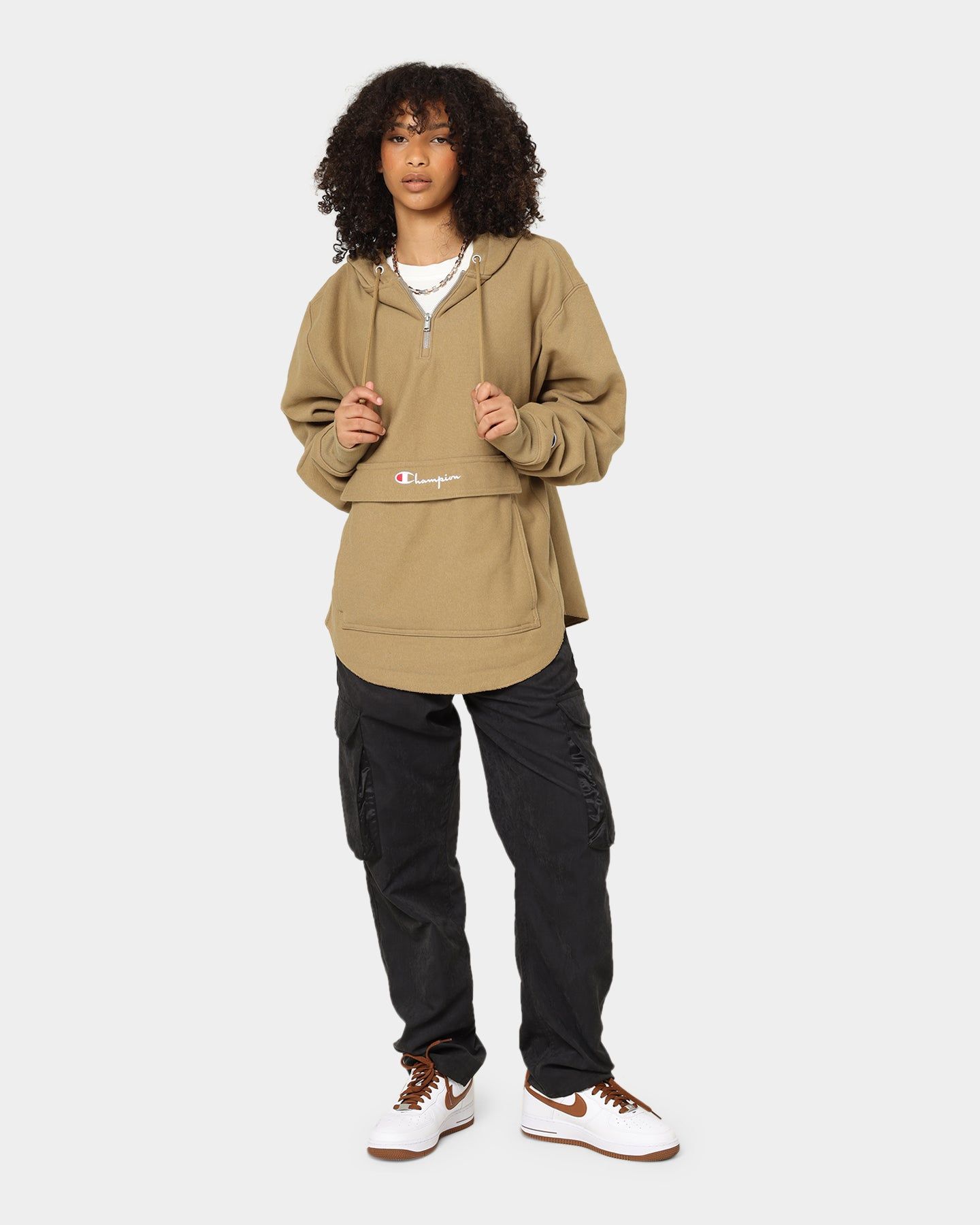 Champion Reverse Weave Boxy Anorak Hoodie Whole Wheat Khaki sold by Culture Kings product image thumbnail 2