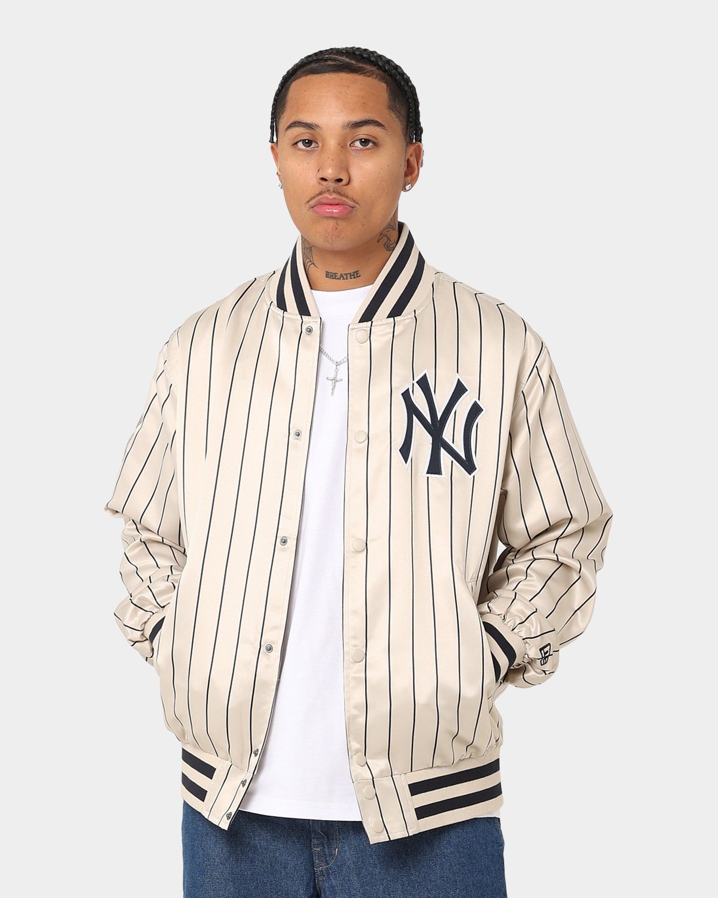 New Era New York Yankees Varsity Jacket Light Beige sold by Culture Kings