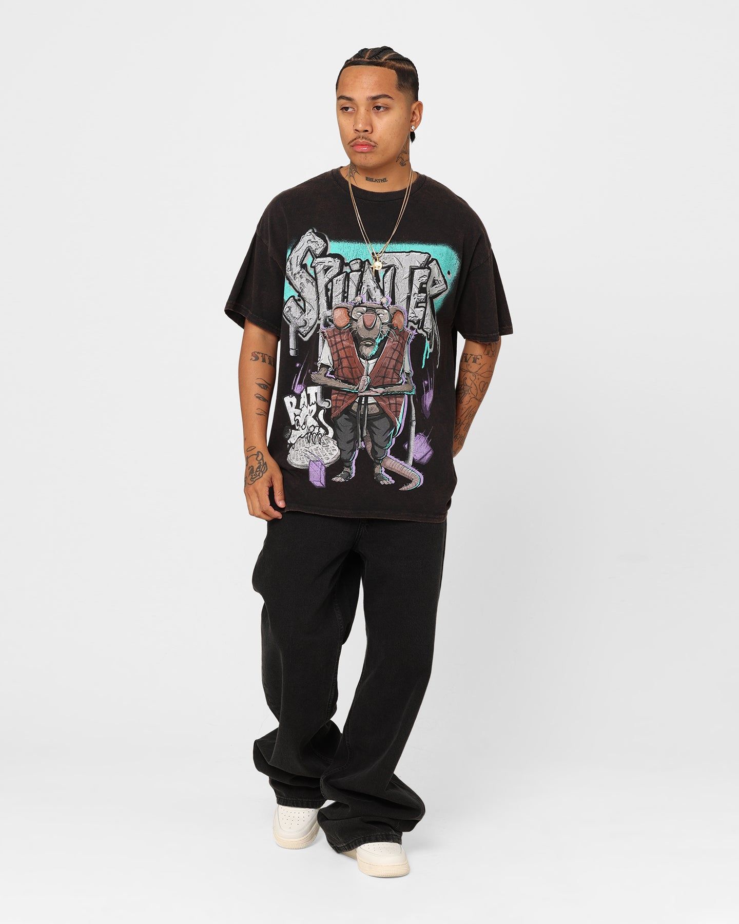 Goat Crew X Teenage Mutant Ninja Turtles Splinter Vintage T-Shirt Black Wash sold by Culture Kings product image thumbnail 2