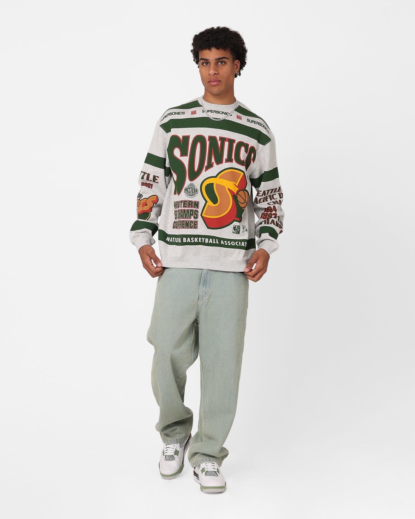 Mitchell & Ness Seattle SuperSonics League Crewneck Grey Marle sold by Culture Kings product image thumbnail 3