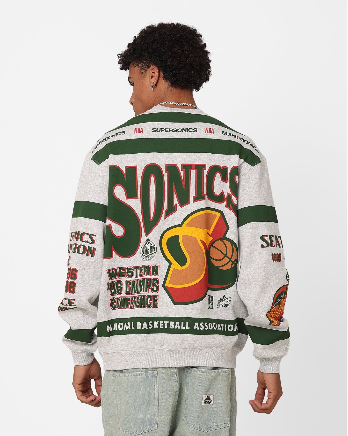 Mitchell & Ness Seattle SuperSonics League Crewneck Grey Marle sold by Culture Kings product image thumbnail 2