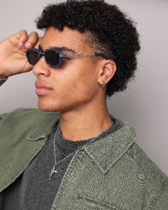 Nuqe Maverick Sunglasses Navy/Silver sold by Culture Kings
