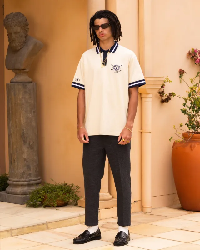 Playboy By Culture Kings Birdie Polo Shirt Off White/Navy sold by Culture Kings