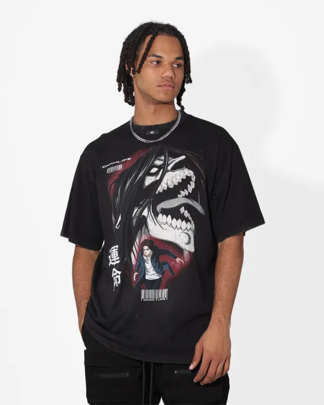 DXXMLIFE X Attack On Titan Eren Baggy Vintage T-Shirt Vintage Black sold by Culture Kings
