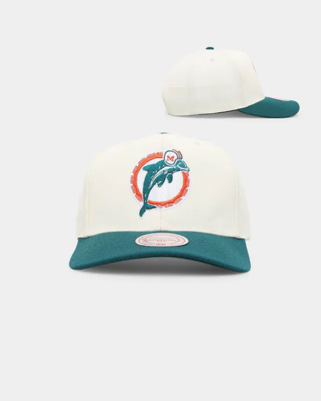 Mitchell & Ness Miami Dolphins Go Team Go OG Snapback Vintage Cream sold by Culture Kings