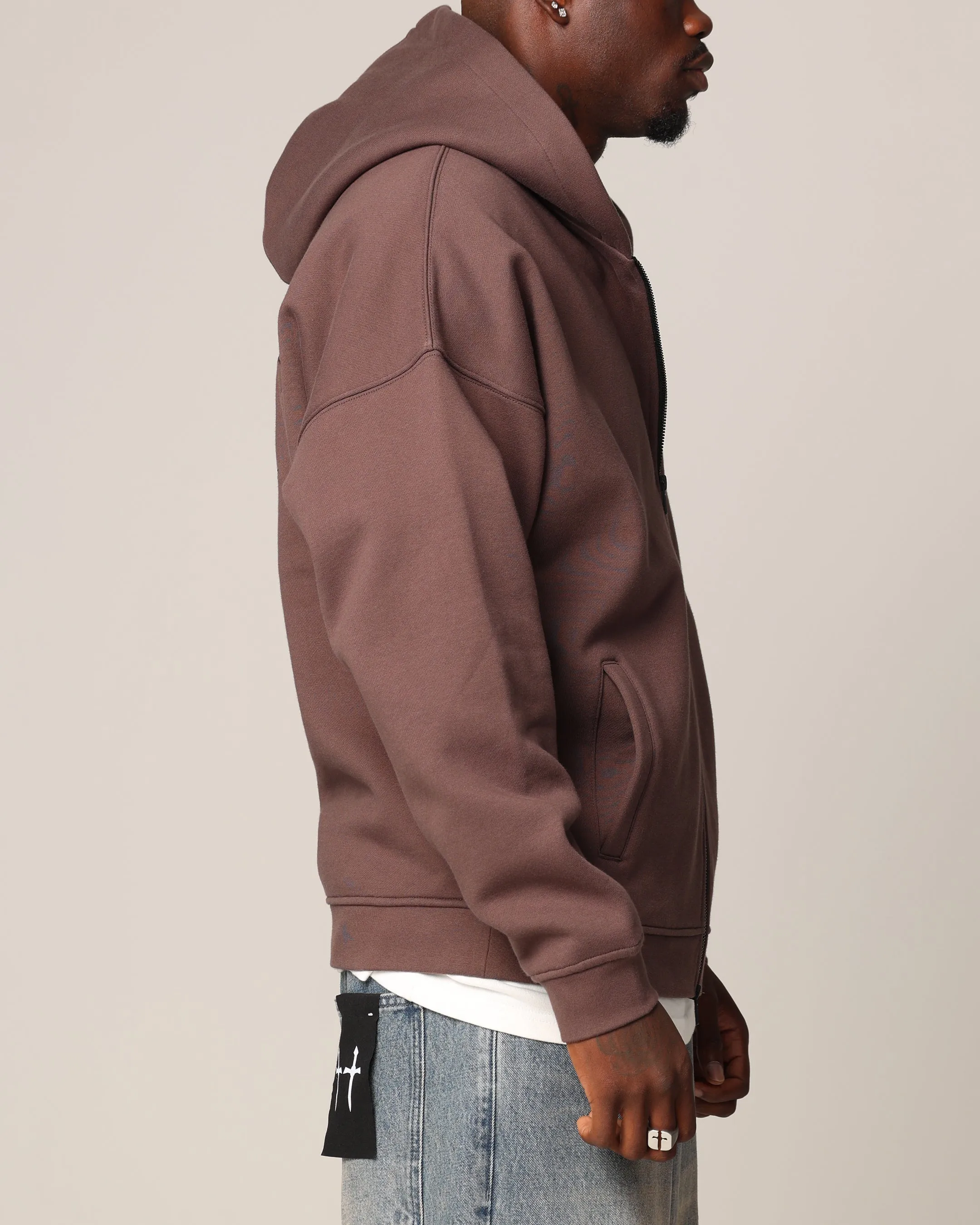 Saint Morta Sorrows Zip Hoodie Chocolate sold by Culture Kings product image thumbnail 5