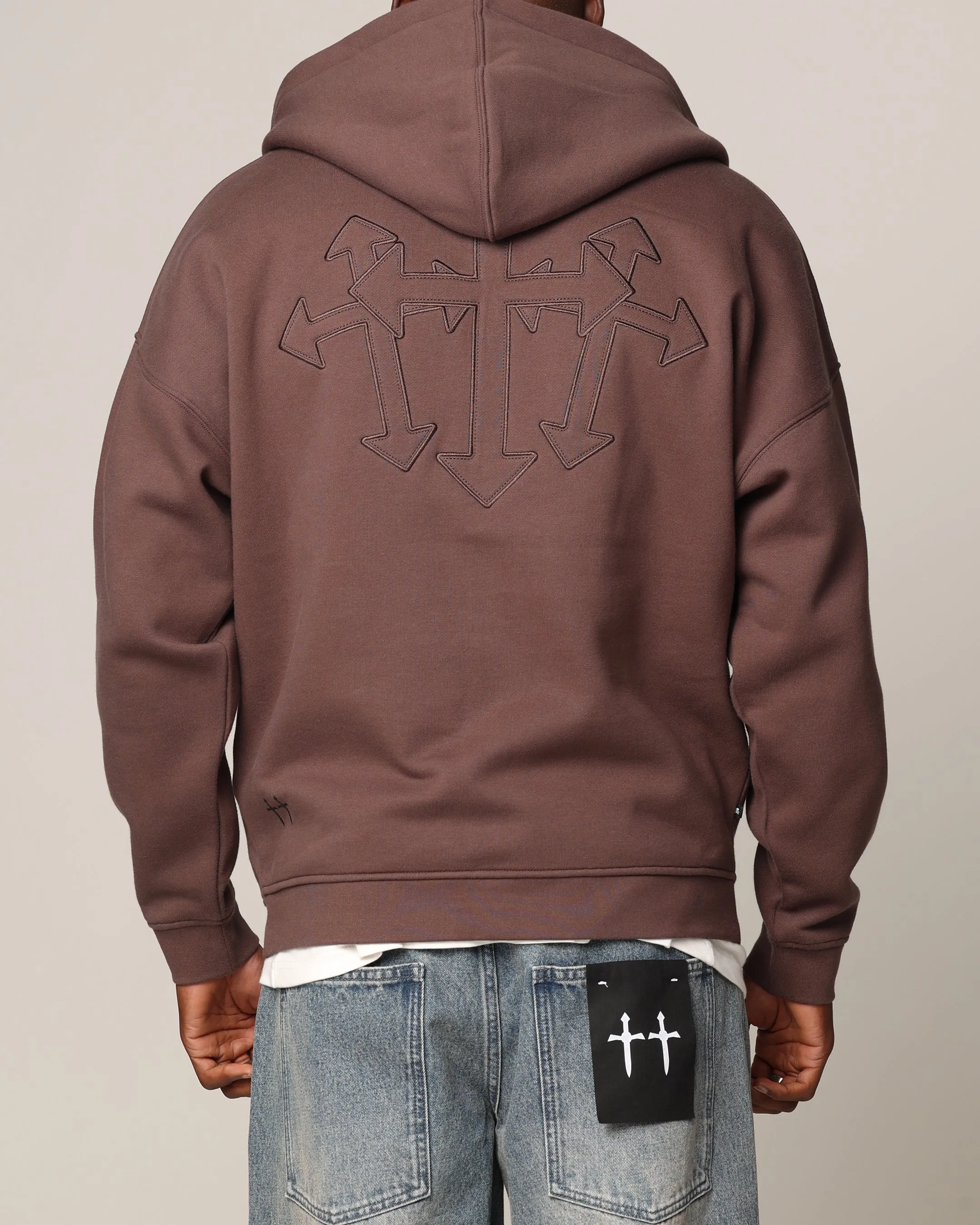 Saint Morta Sorrows Zip Hoodie Chocolate sold by Culture Kings