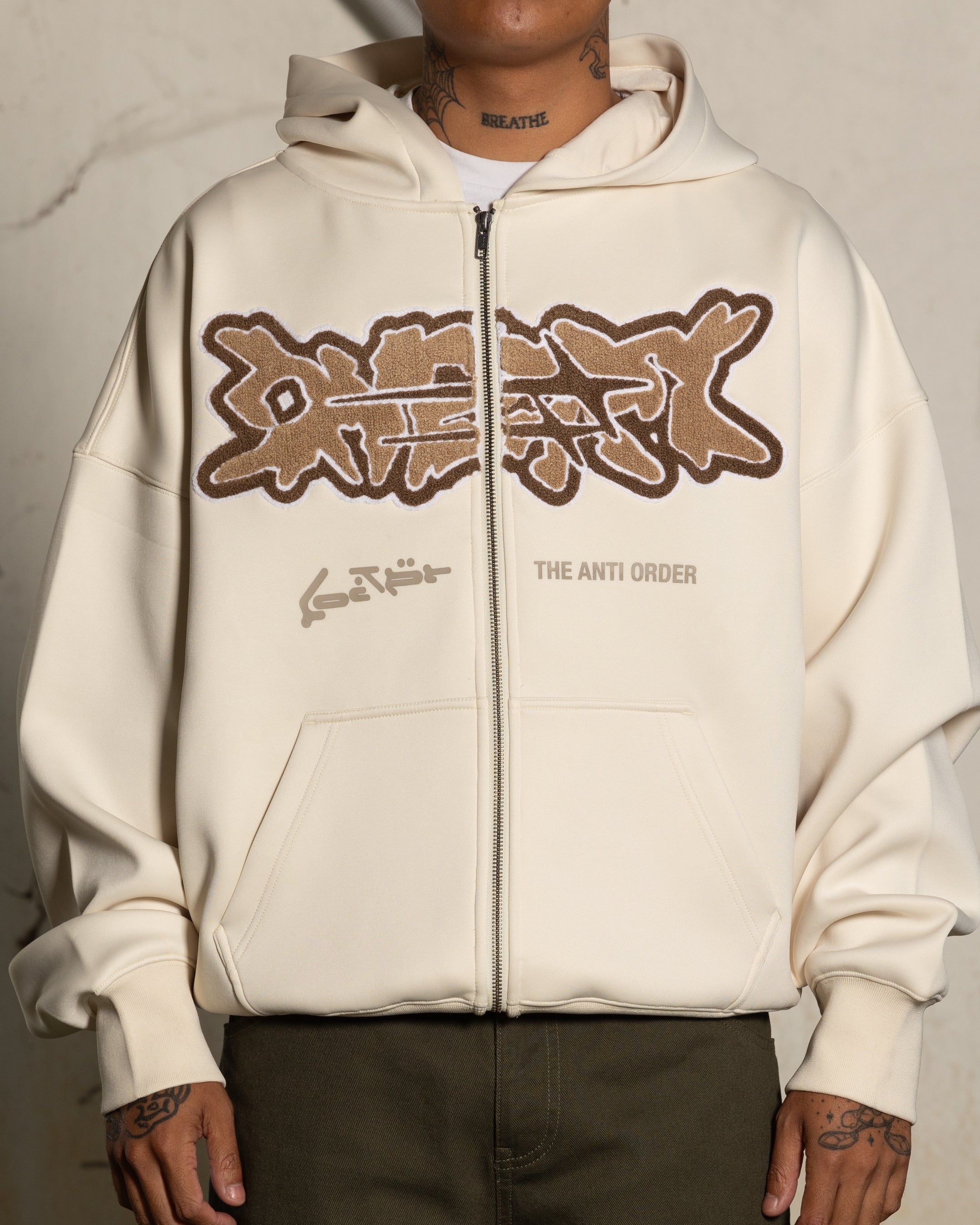 Loiter X The Anti Order Zip Hoodie Stone sold by Culture Kings product image thumbnail 4