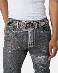 MNML All Over Rhinestone Studded Belt Black sold by Culture Kings