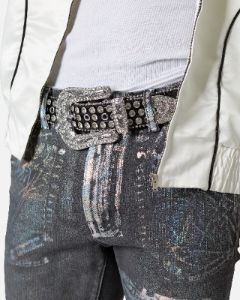 MNML All Over Rhinestone Studded Belt Black sold by Culture Kings