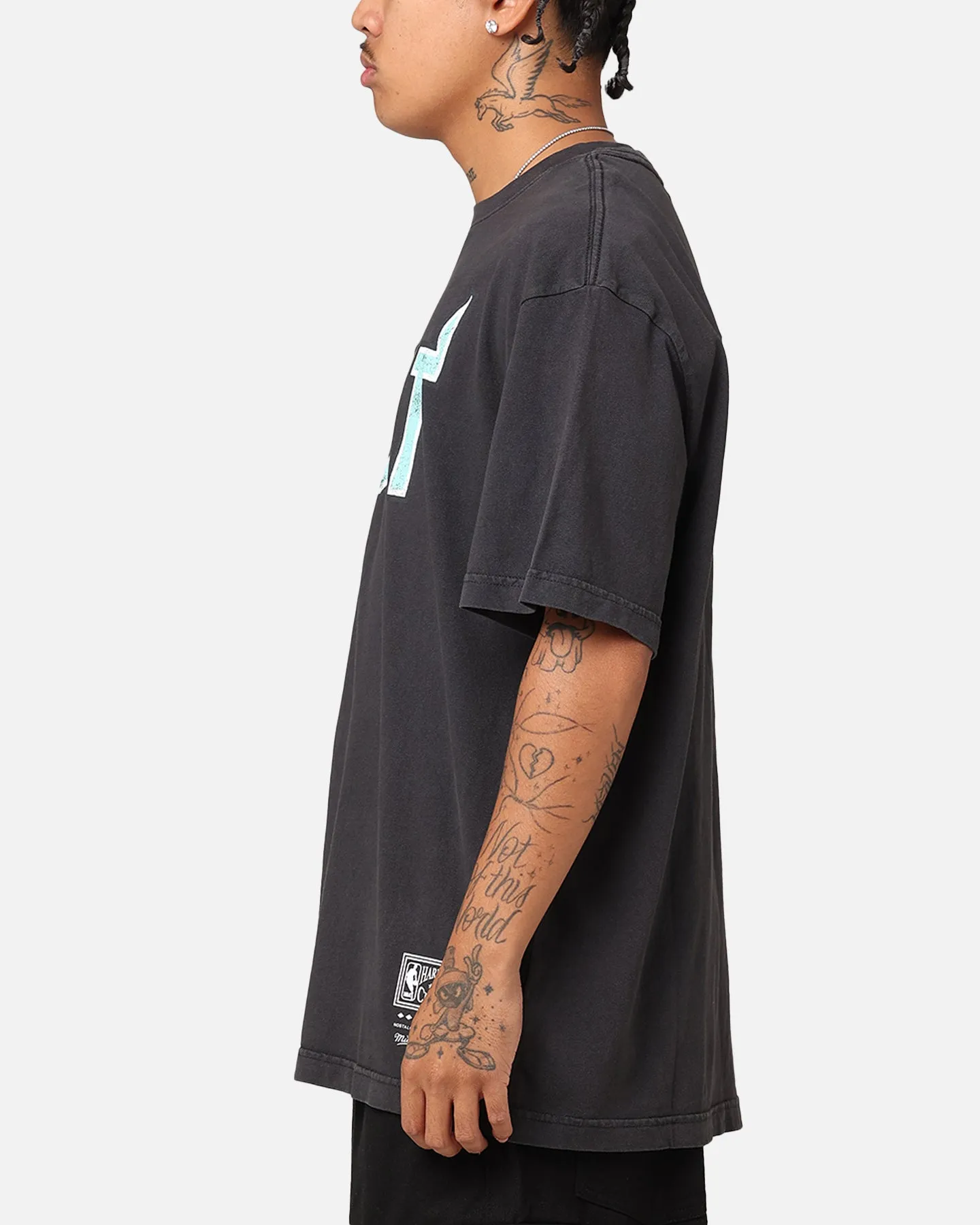 Mitchell & Ness Miami Heat Ice Blue Logo T-Shirt Faded Black sold by Culture Kings product image thumbnail 5