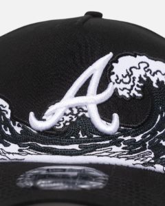 New Era Atlanta Braves "Wave" 9FORTY A-Frame Snapback Black/White sold by Culture Kings