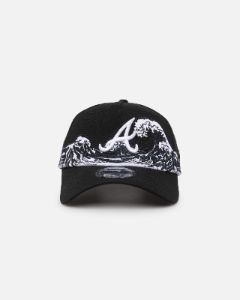 New Era Atlanta Braves "Wave" 9FORTY A-Frame Snapback Black/White sold by Culture Kings