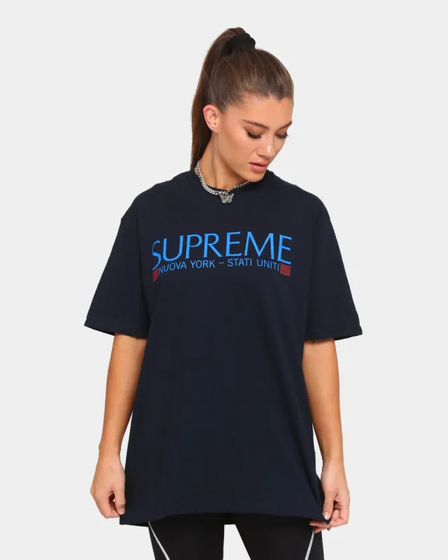 Supreme Nuova York T-Shirt Navy sold by Culture Kings