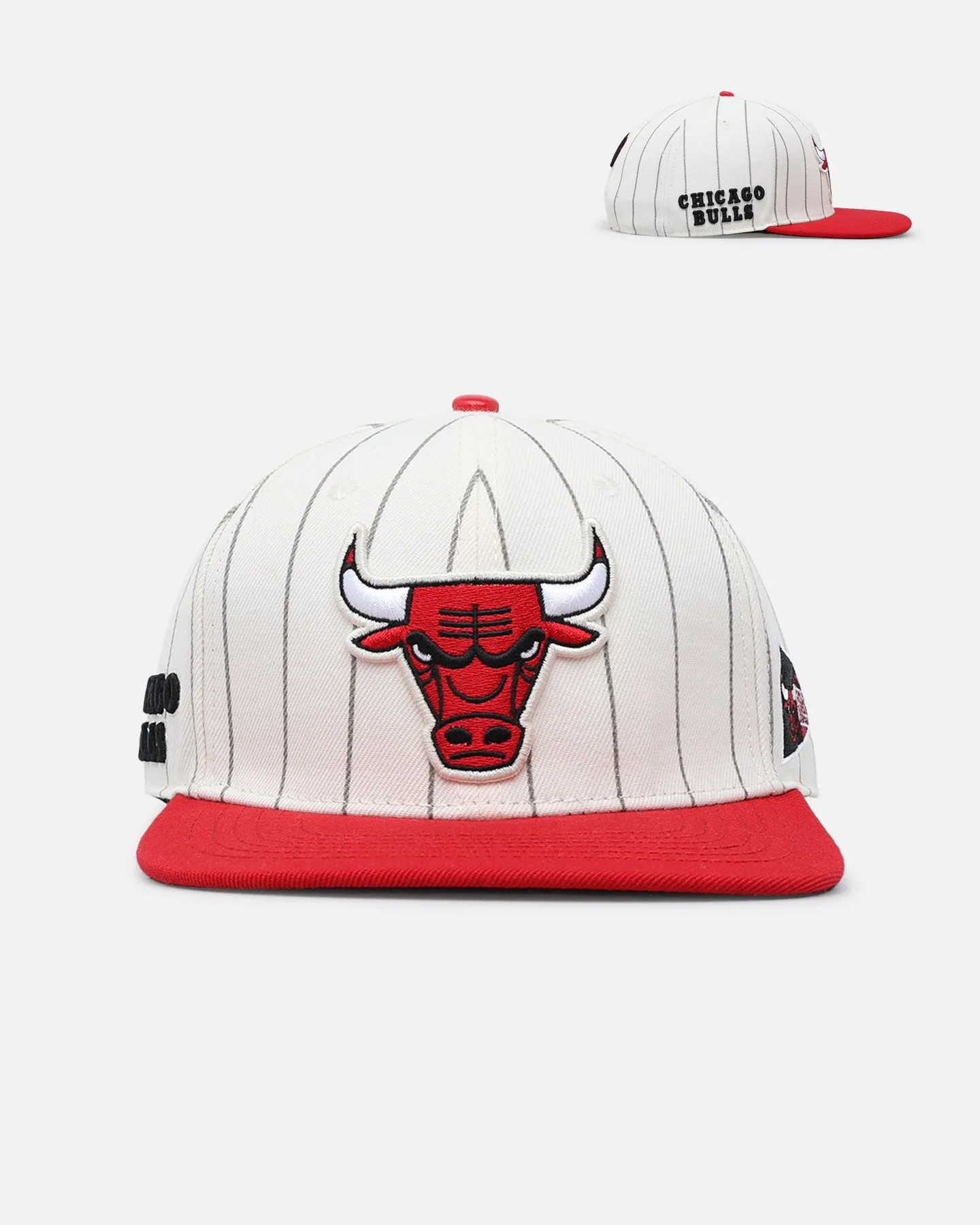 Pro Standard Chicago Bulls Pinstripe Wool Snapback Eggshell/Yellow sold by Culture Kings