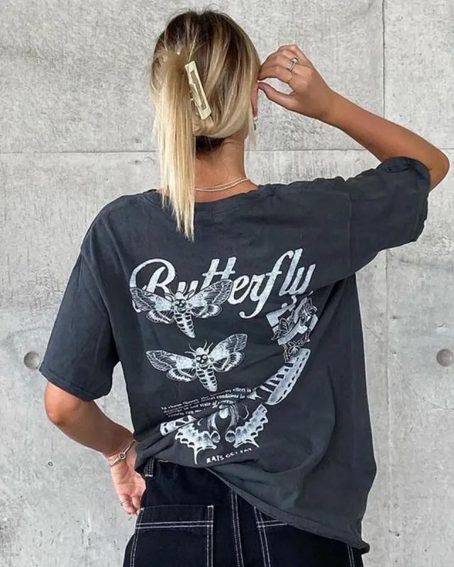Rats Get Fat Butterfly Effect Vintage T-Shirt Off Black sold by Culture Kings
