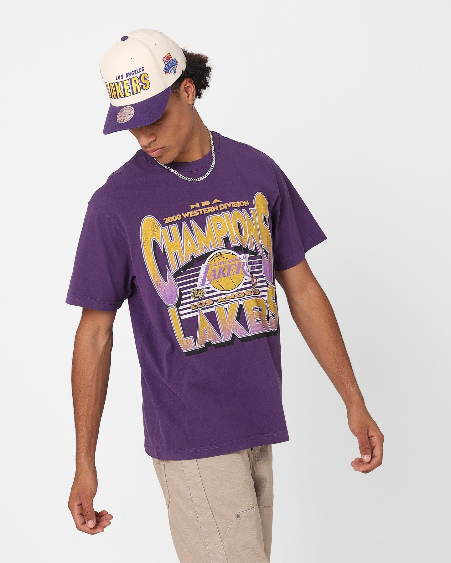 Mitchell & Ness Los Angeles Lakers NBA Champs T-Shirt Dark Purple sold by Culture Kings product image thumbnail 5