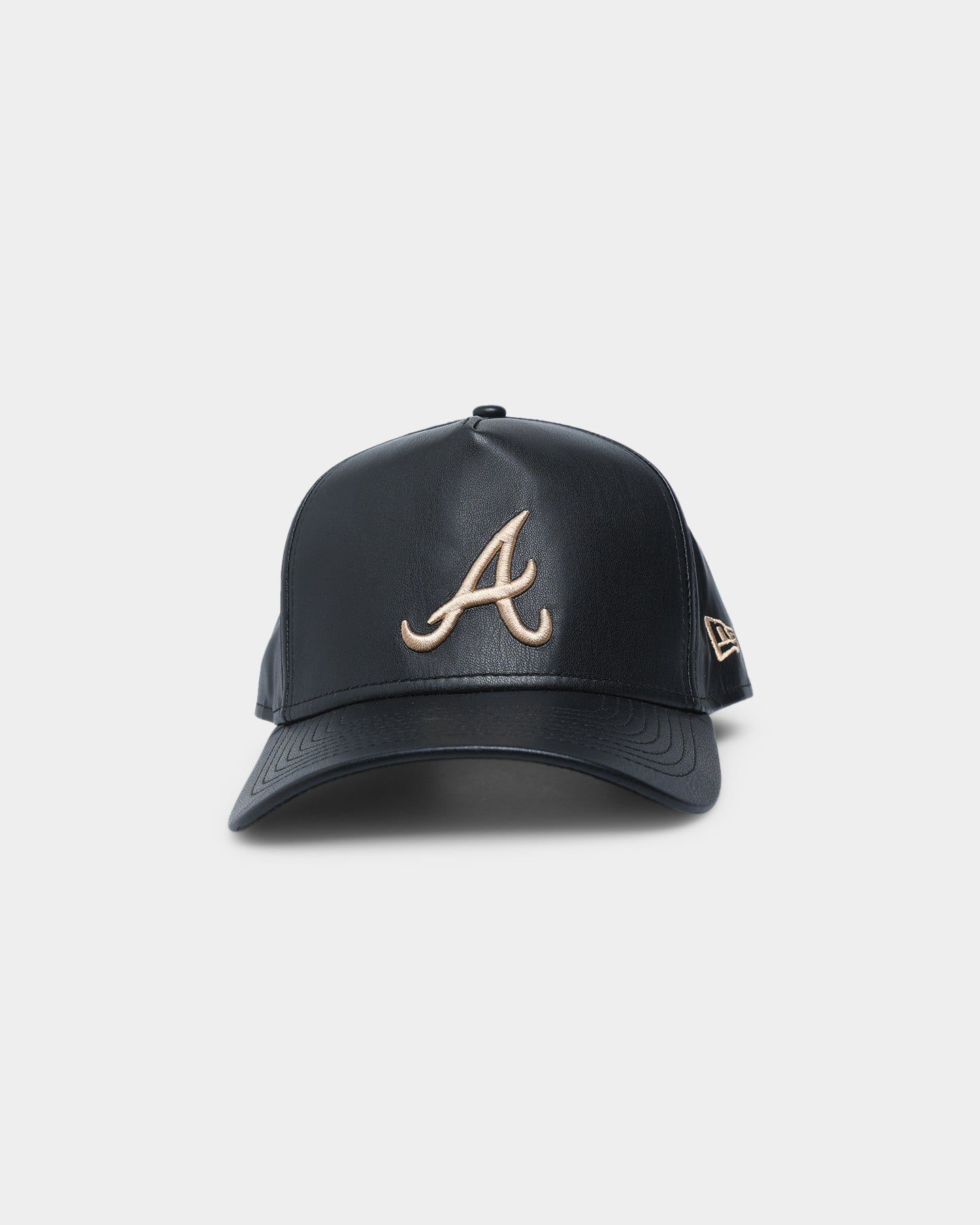 New Era Atlanta Braves "Black Tan PU Leather" 9FORTY K-Frame Snapback Black/Tan sold by Culture Kings