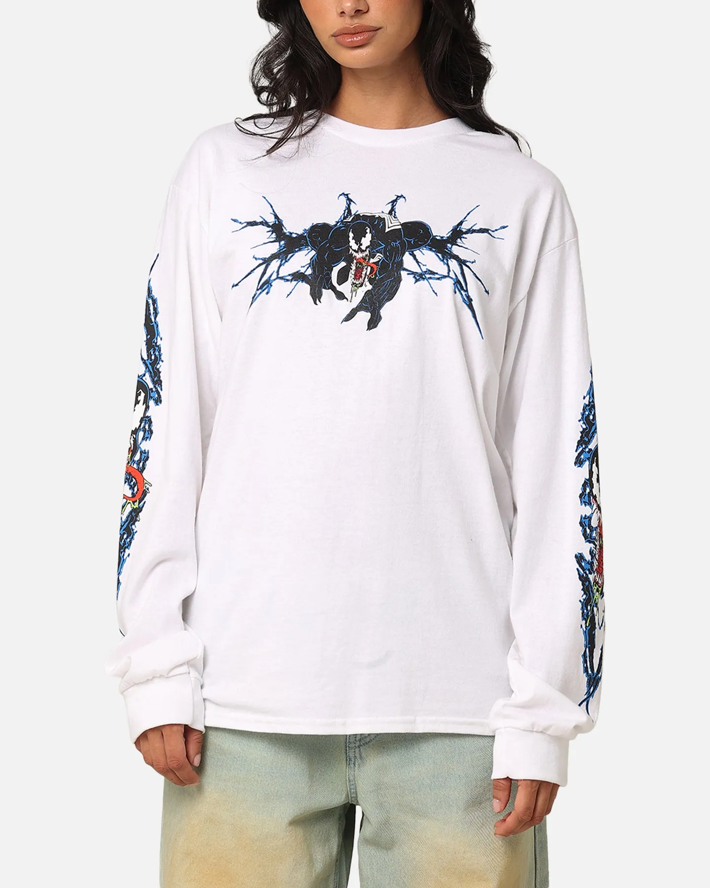 Goat Crew Marvel Spider-Man Y2K Venom Long Sleeve T-Shirt White sold by Culture Kings
