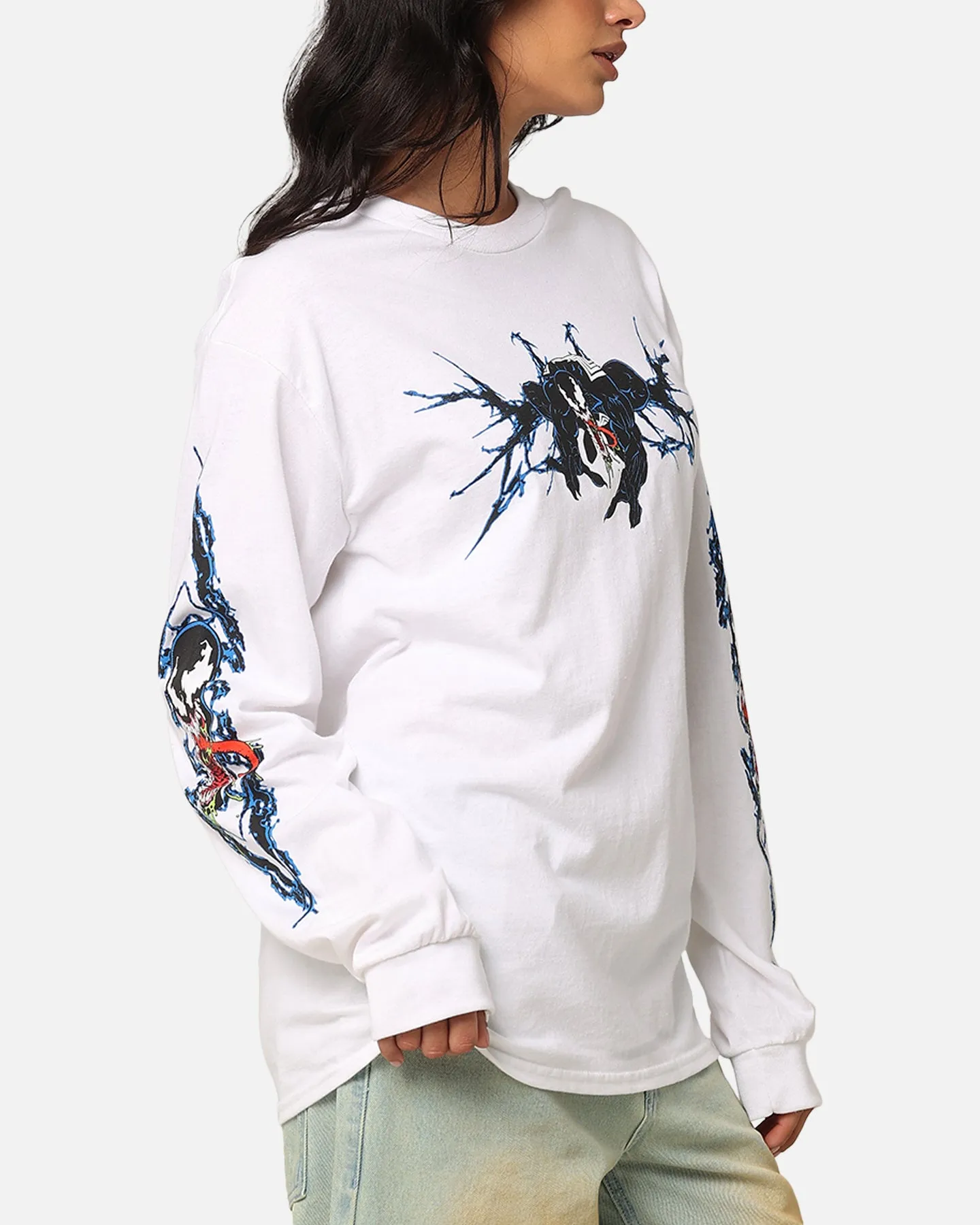 Goat Crew Marvel Spider-Man Y2K Venom Long Sleeve T-Shirt White sold by Culture Kings product image thumbnail 4