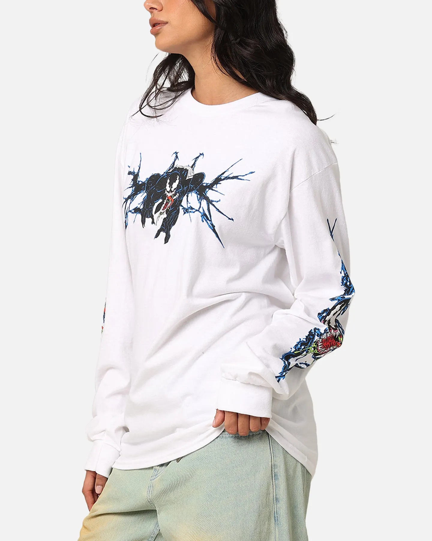 Goat Crew Marvel Spider-Man Y2K Venom Long Sleeve T-Shirt White sold by Culture Kings product image thumbnail 5