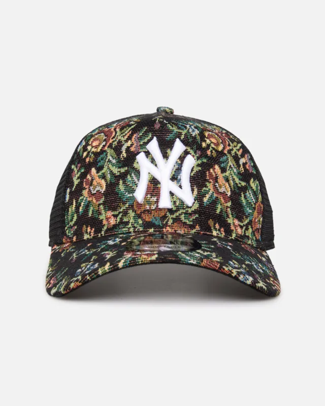 New Era New York Yankees 'Black Floral Tapestry' 9FORTY A-Frame Trucker Snapback Tapestry sold by Culture Kings