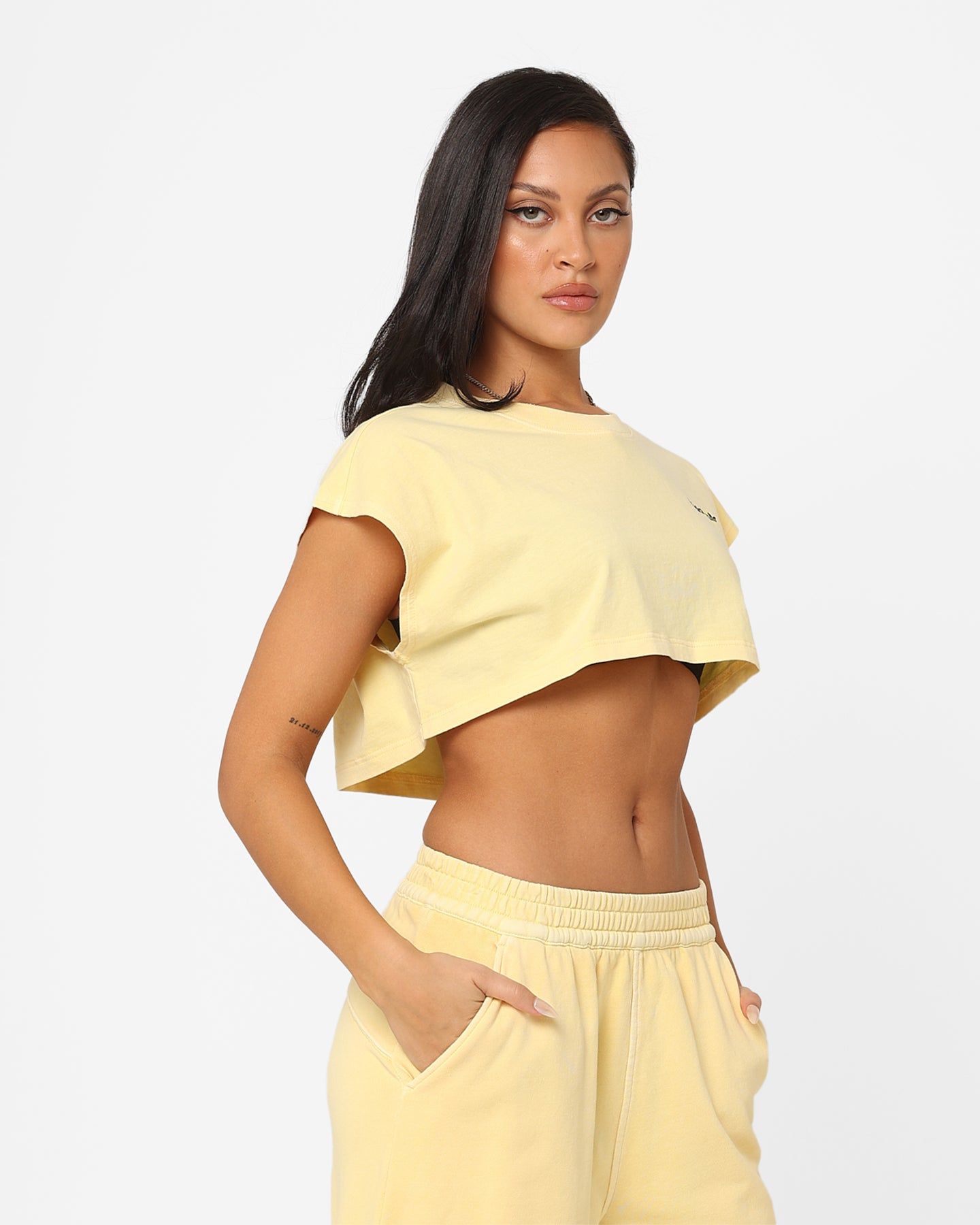 Adidas Women's Must Crop T-Shirt Almost Yellow sold by Culture Kings product image thumbnail 5