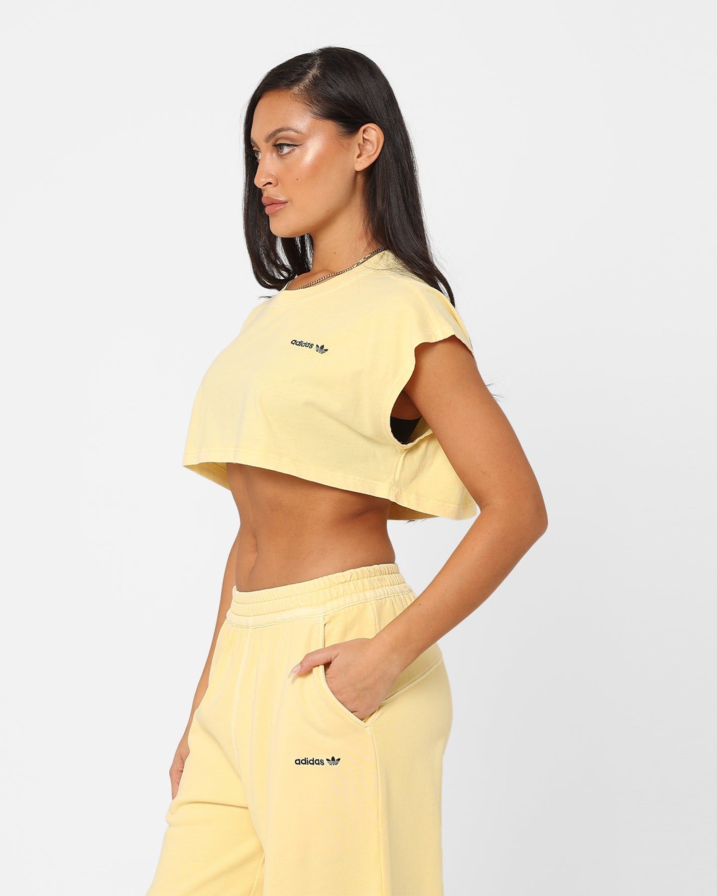 Adidas Women's Must Crop T-Shirt Almost Yellow sold by Culture Kings product image thumbnail 6