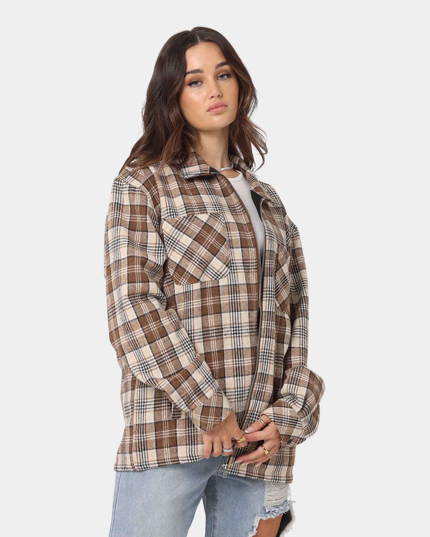 XXIII Soren Plaid Bomber Jacket Brown sold by Culture Kings