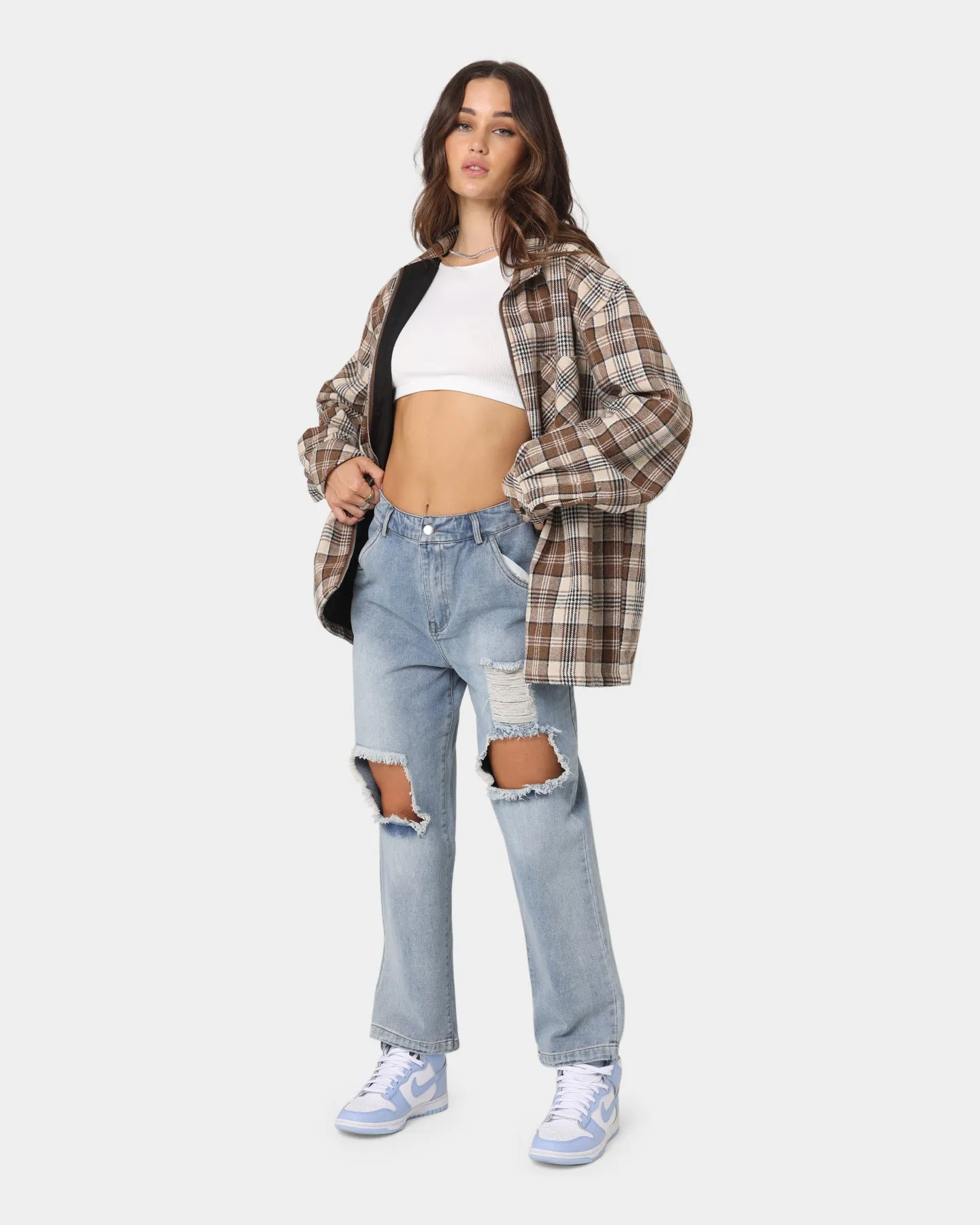 XXIII Soren Plaid Bomber Jacket Brown sold by Culture Kings product image thumbnail 2