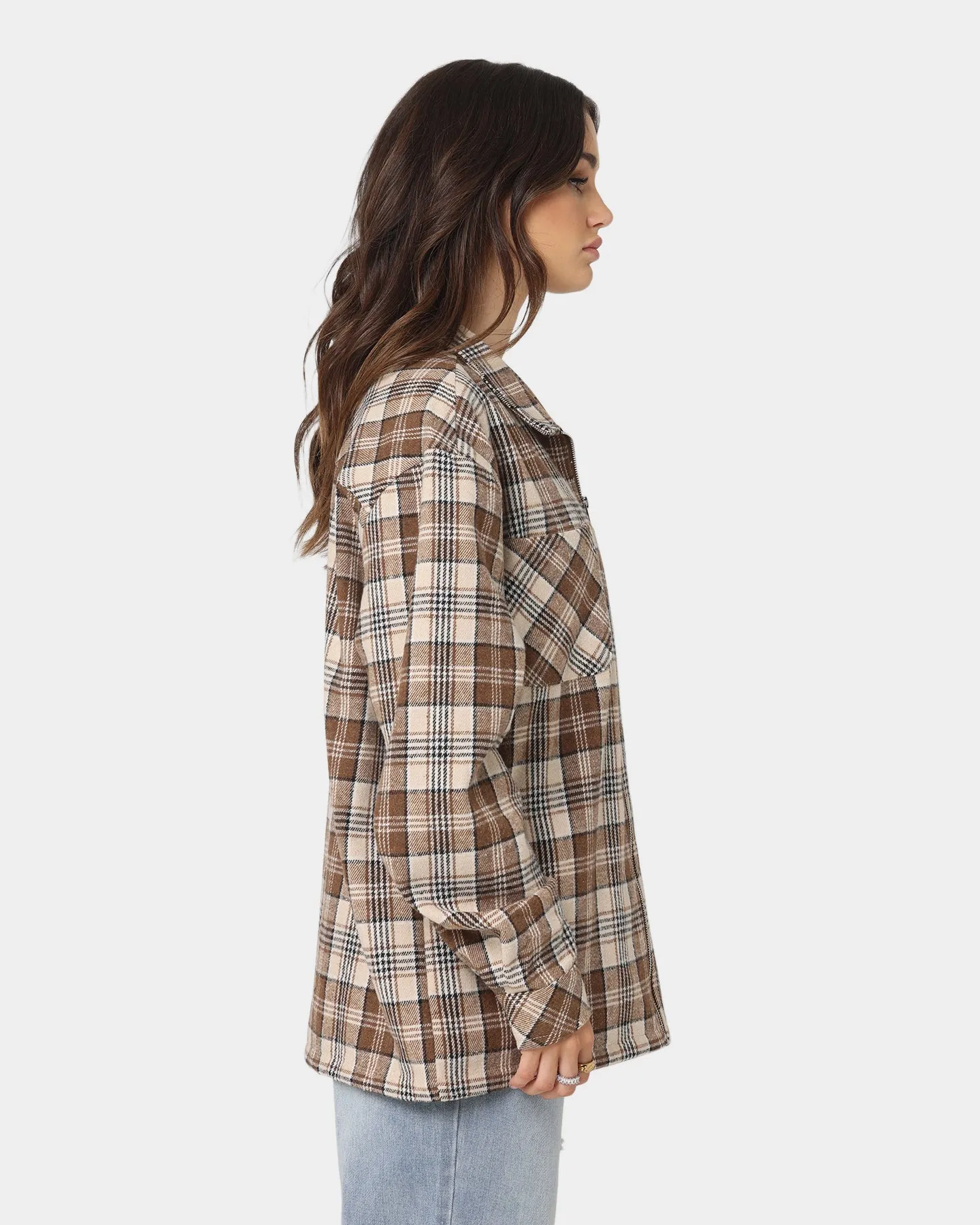 XXIII Soren Plaid Bomber Jacket Brown sold by Culture Kings product image thumbnail 5