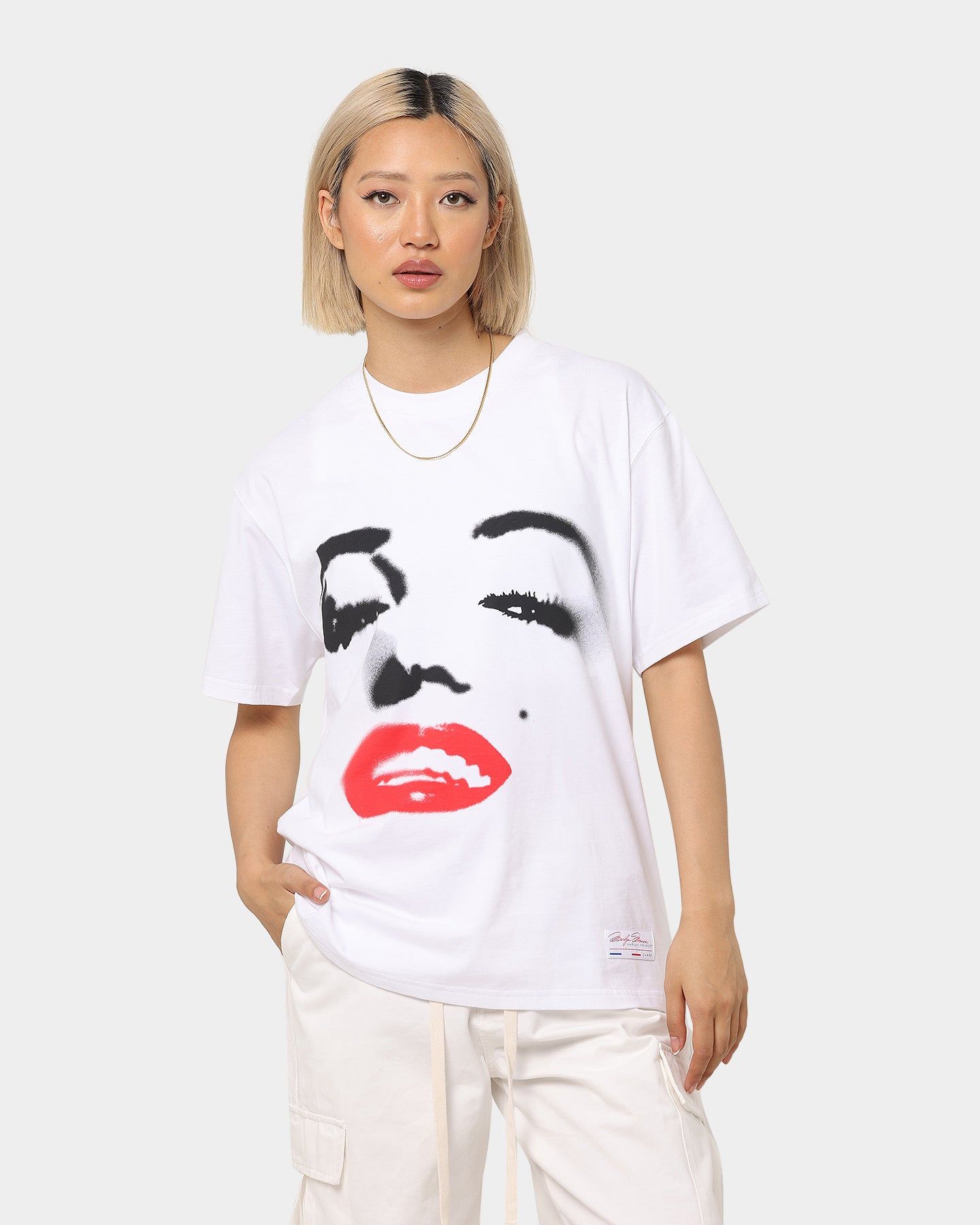 Carré X Marilyn Monroe Red Lips T-Shirt White sold by Culture Kings