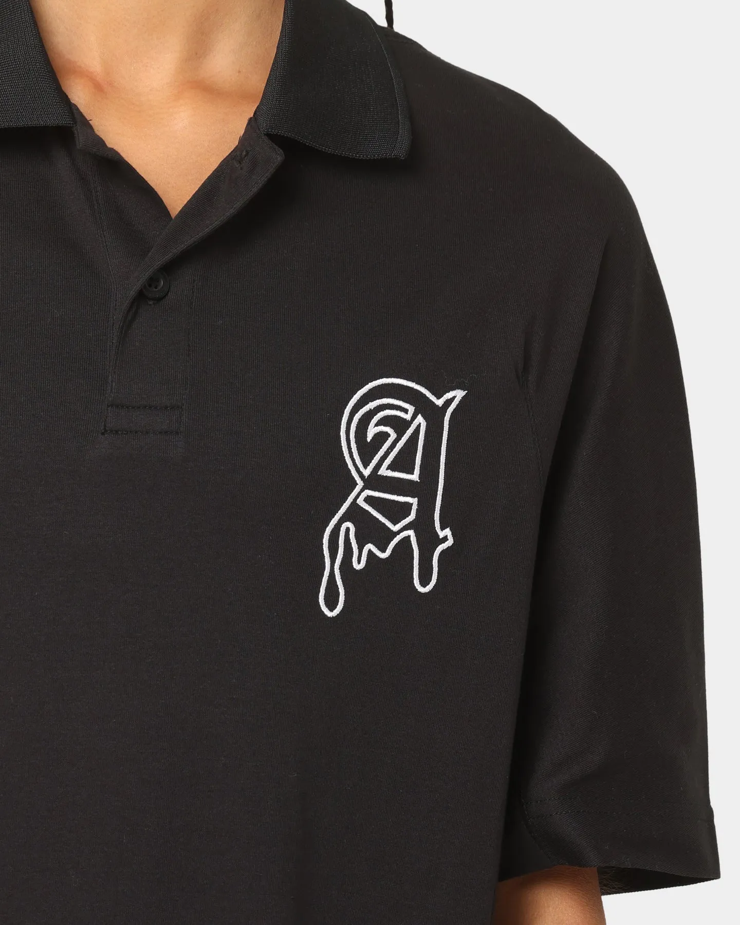 The Anti Order Military Oversized Polo Shirt Black/White sold by Culture Kings product image thumbnail 3