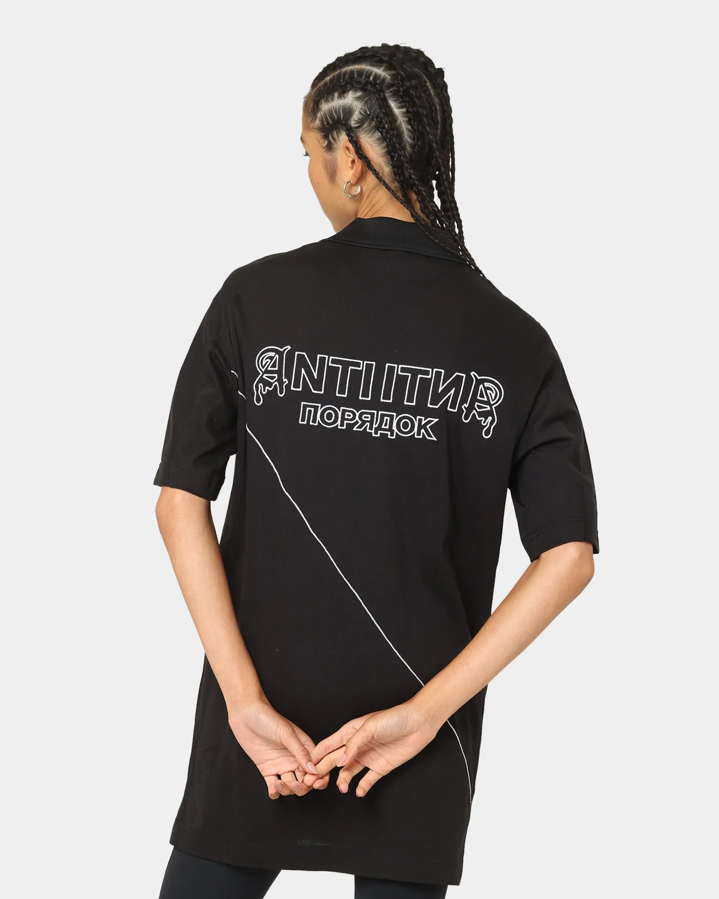 The Anti Order Military Oversized Polo Shirt Black/White sold by Culture Kings