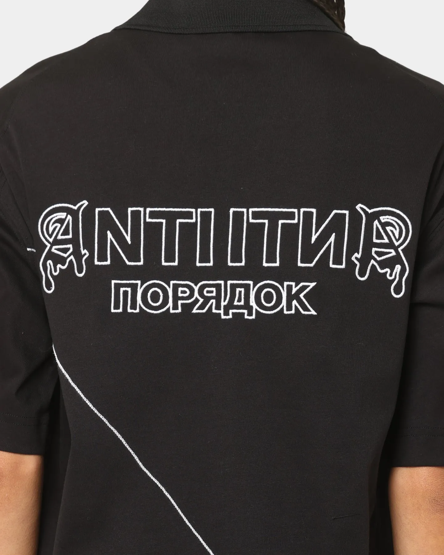 The Anti Order Military Oversized Polo Shirt Black/White sold by Culture Kings product image thumbnail 4