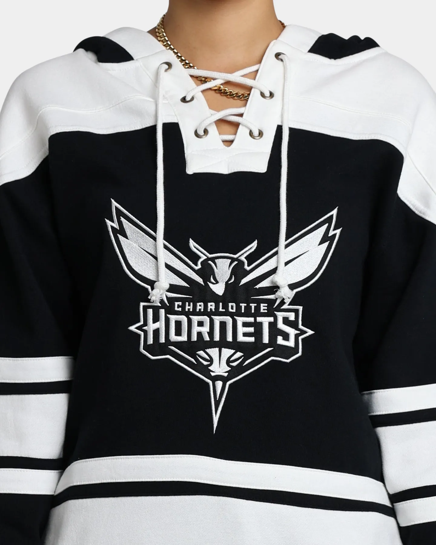 47 Brand Charlotte Hornets Superior Lacer Hoodie Jet Black sold by Culture Kings product image thumbnail 3