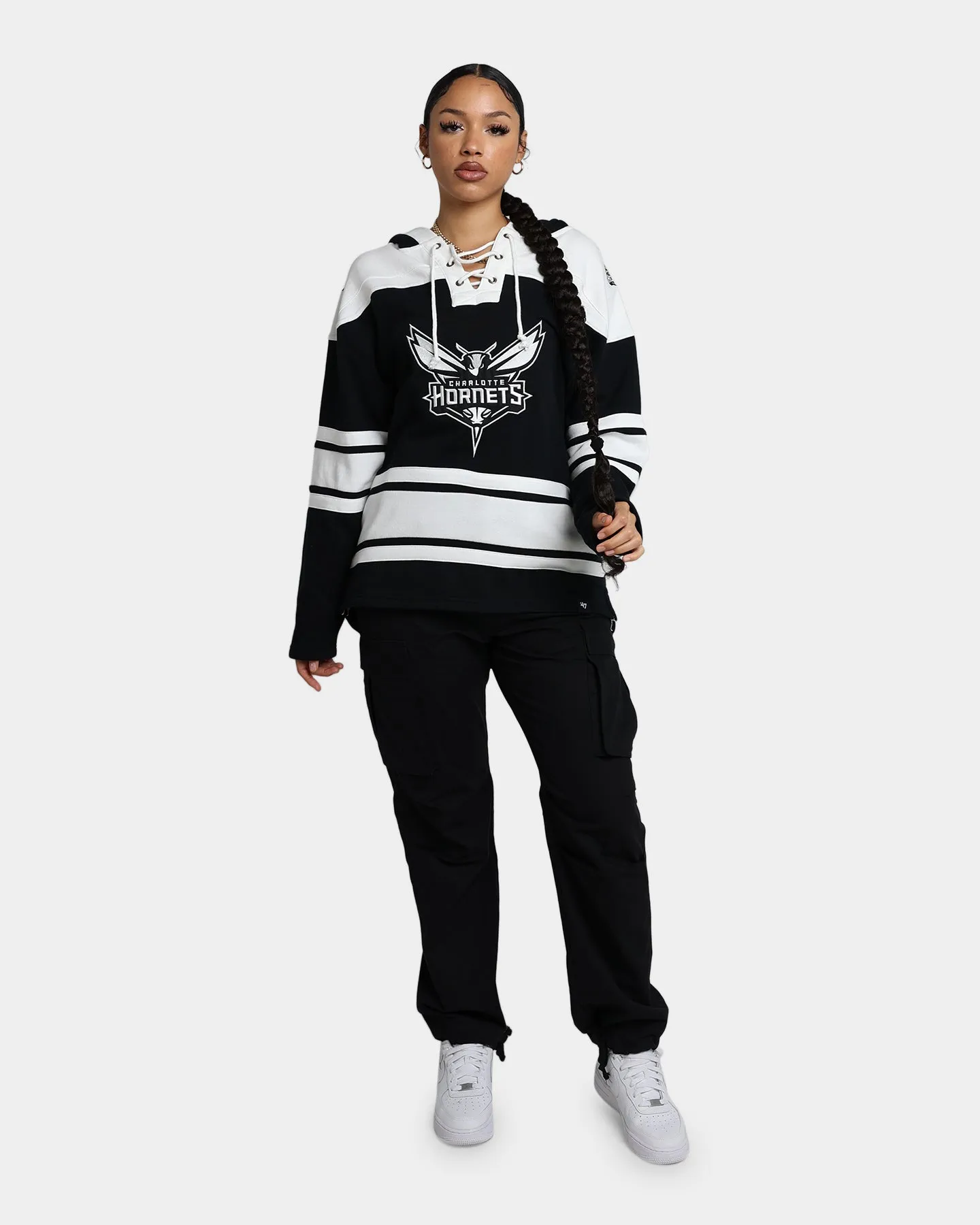 47 Brand Charlotte Hornets Superior Lacer Hoodie Jet Black sold by Culture Kings product image thumbnail 2