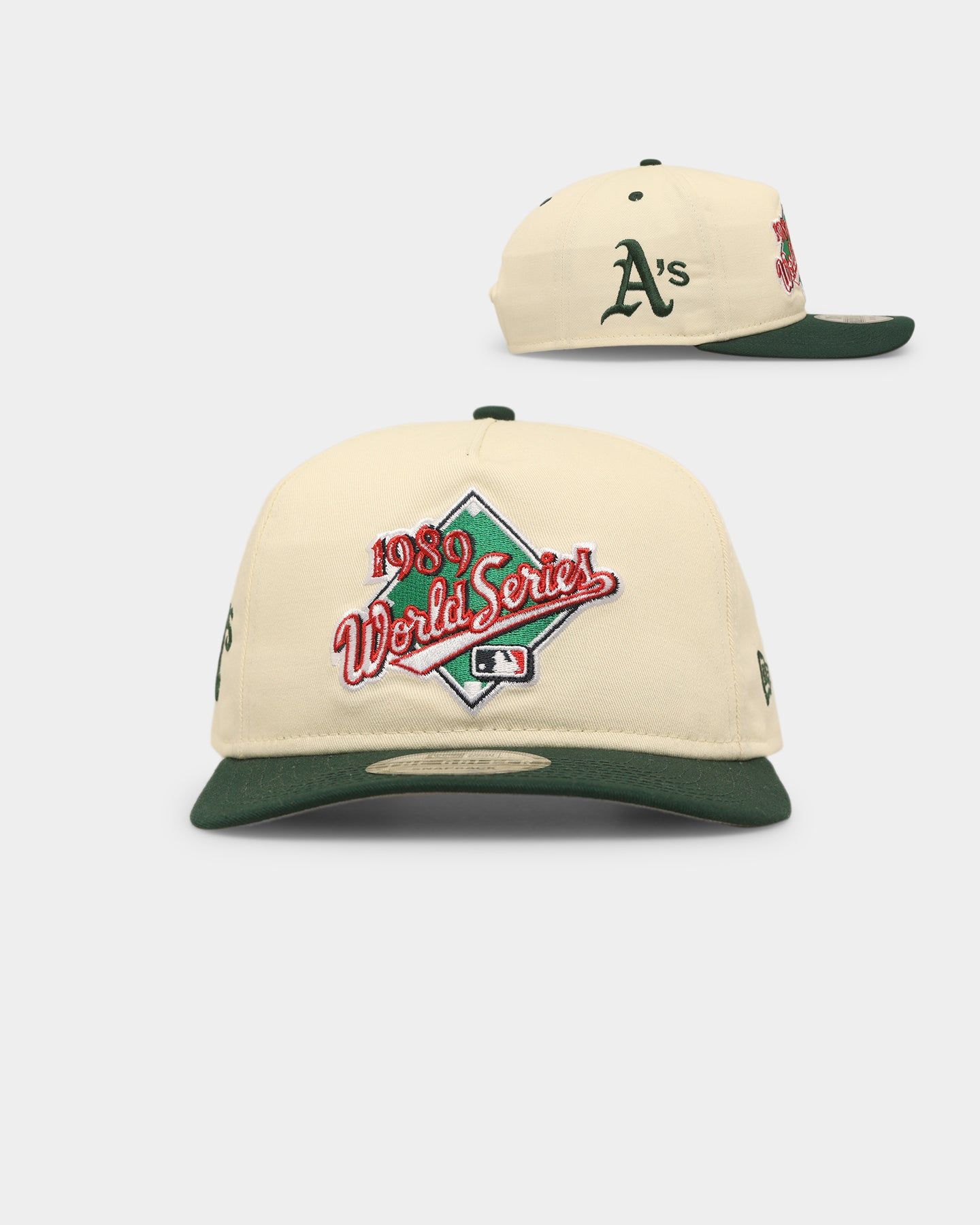 New Era Oakland Athletics '1980s World Series Through The Decades' 1989 World Series Golfer Snapback Chrome White/Original Team Colours sold by Culture Kings